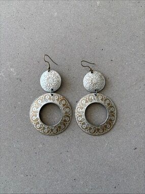 Boho Silver-Tone Drop Earrings